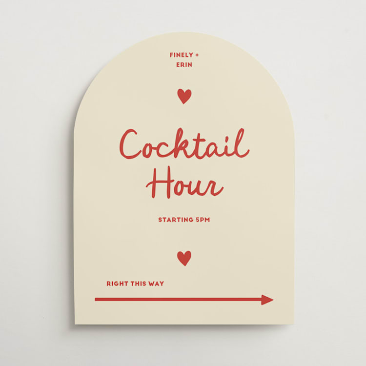 "Big Heart Wedding" - Direction Signs in Cherry by Ani Somi - Front