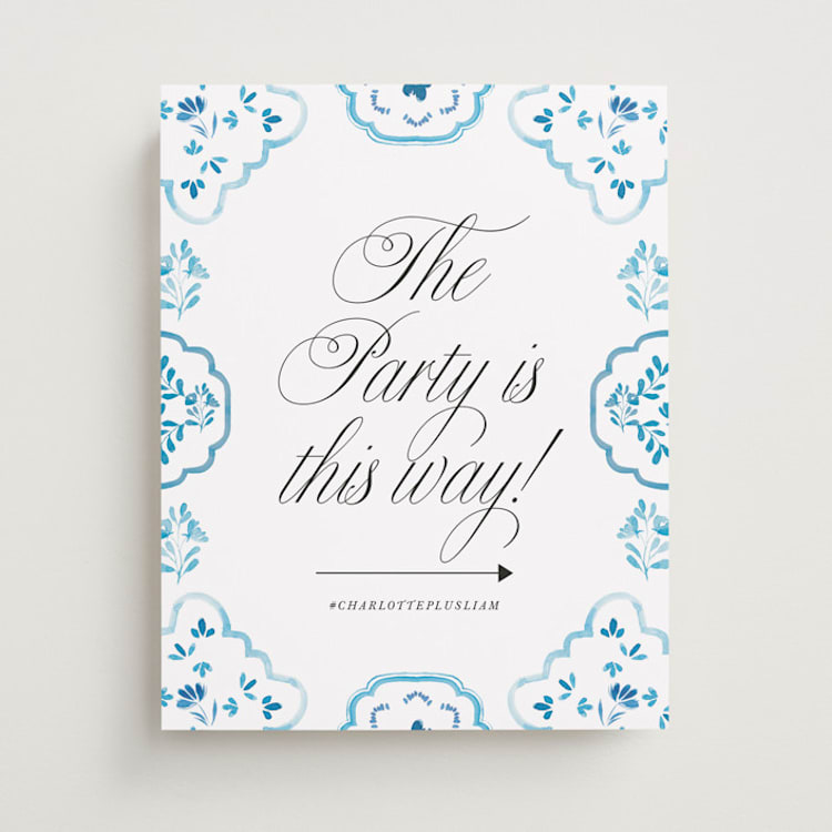 "Almafi" - Direction Signs in Cerulean by Itsy Belle Studio - Front
