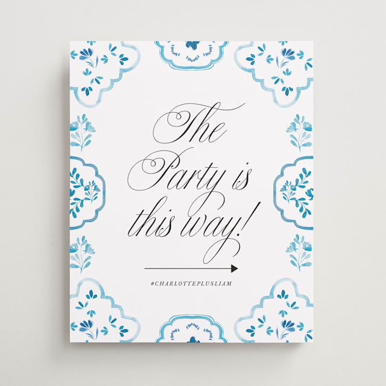 "Almafi" - Direction Signs in Cerulean by Itsy Belle Studio - Front