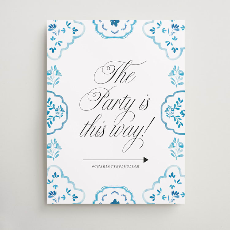 "Almafi" - Direction Signs in Cerulean by Itsy Belle Studio - Front