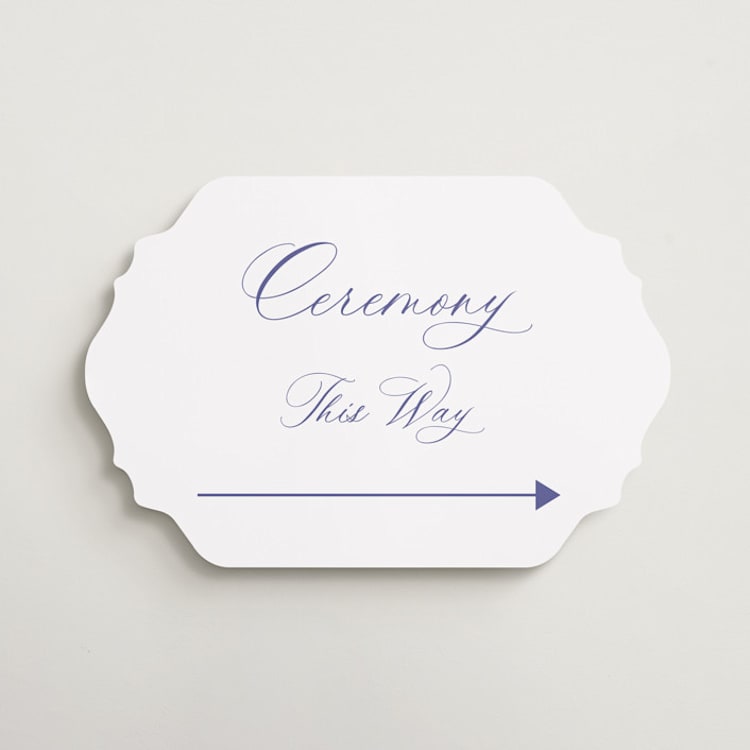 "watercolor flowers crest" - Direction Signs in Dusty Blue by Cass Loh - Front