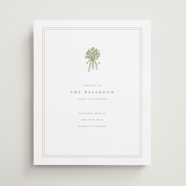 "wedding bouquet" - Direction Signs in Pistachio by Lori Wemple - Front