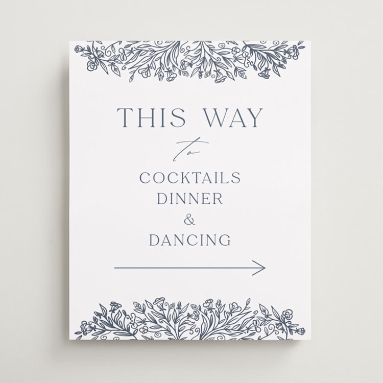 "Hummingbird Botanicals" - Direction Signs in Provincial Blue by Erin Deegan - Front