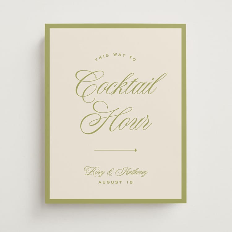"rory" - Direction Signs in Olive by Ellen Schlegelmilch - Front