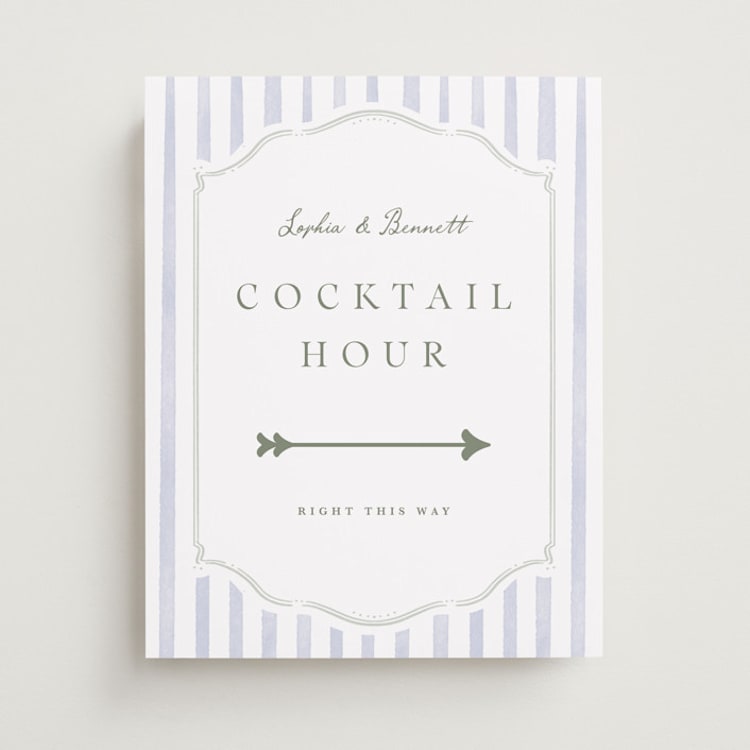 "Delicate Vines" - Direction Signs in Periwinkle by Kristen Smith - Front