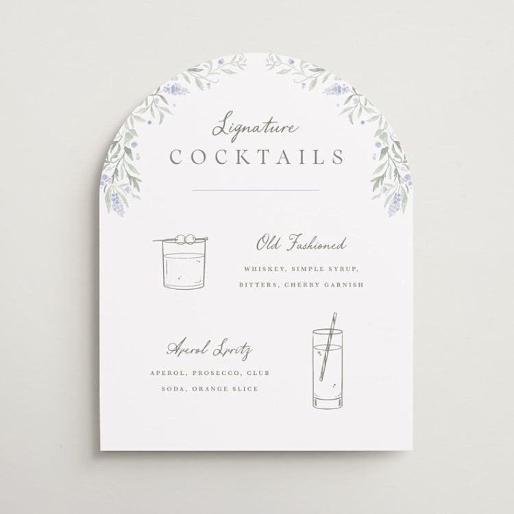 "Delicate Vines" - Direction Signs in Periwinkle by Kristen Smith - Front