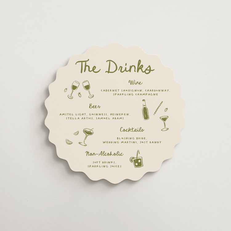 "Playful Doodles" - Direction Signs in Olive by Carmia C. - Front