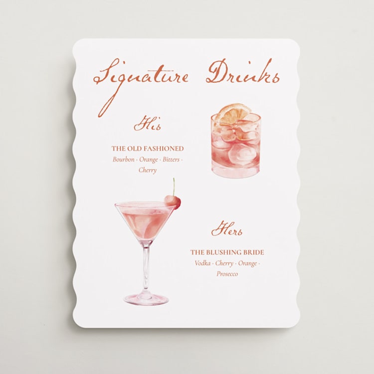 "Sip & Celebrate" - Direction Signs in Tangerine by Celine Nguyen - Front