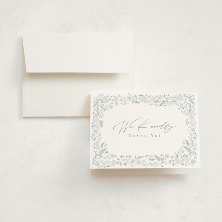"Garden Memorial" - Memorial Thank You Cards in Bluebell by Hannah Williams - Front