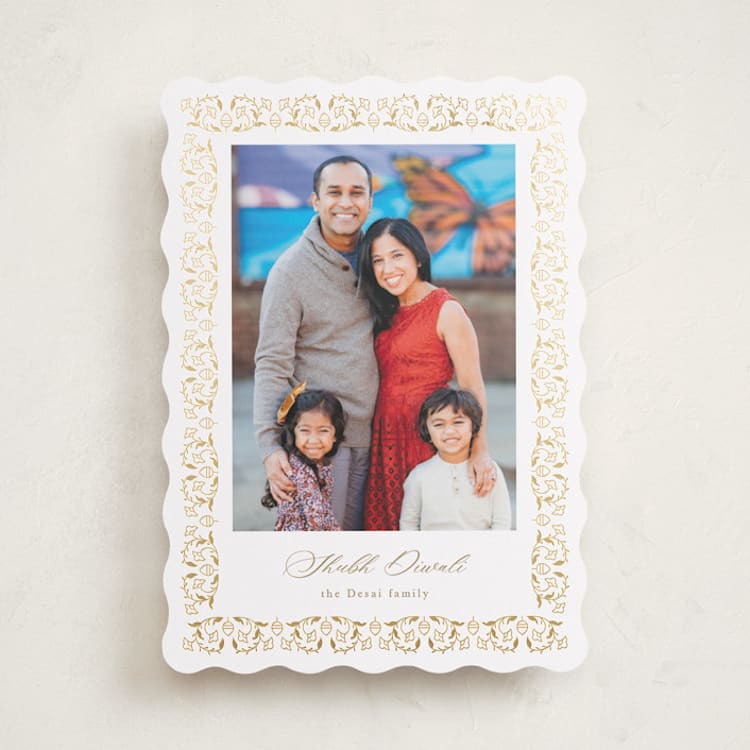 "Zari" - Diwali Cards in Golden by Mansi Verma - Front