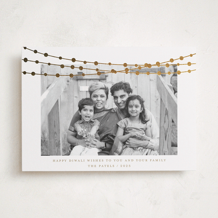 "Under Lights" - Diwali Cards in Champagne by Kate Ross - Front