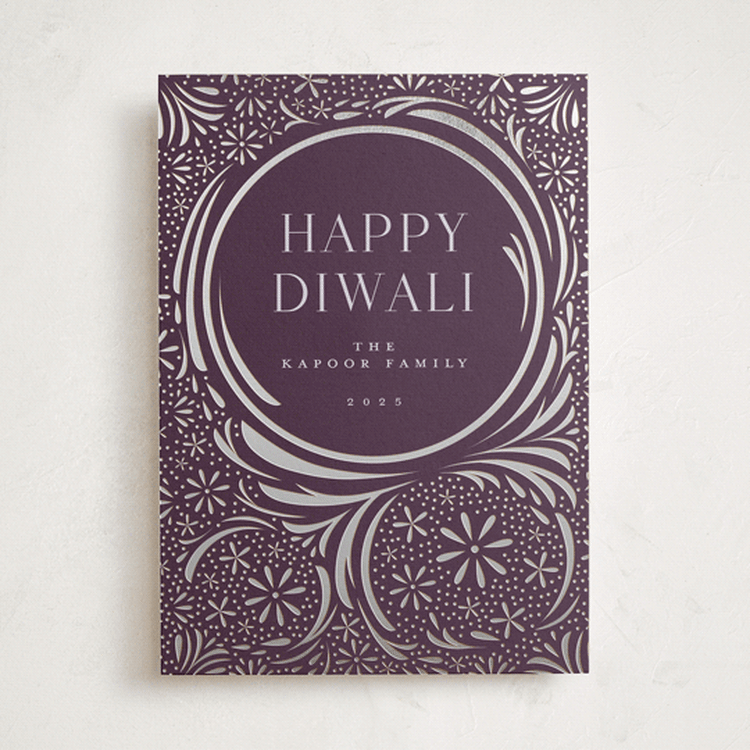 "Lights Festival" - Diwali Cards in Grape by Katie Zimpel - Front