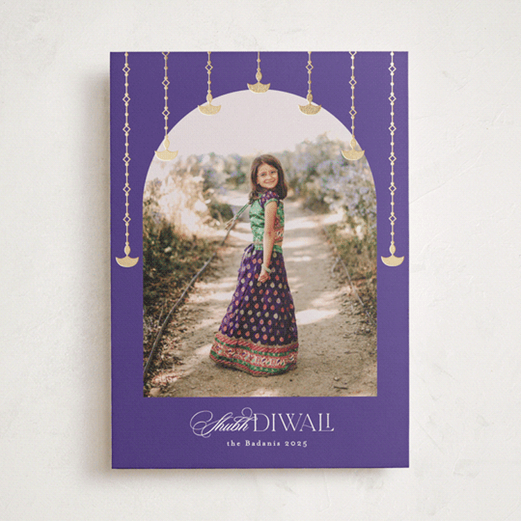 "Diwali toran" - Diwali Cards in Aubergine by Creo Study - Front
