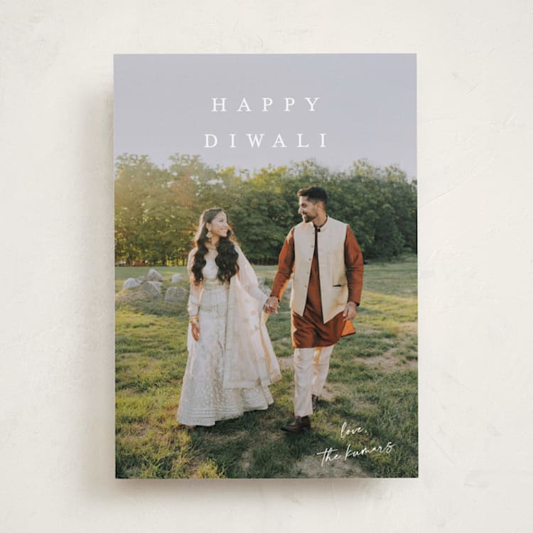 "signed with love" - Diwali Cards in Linen by Kasia Labocki - Front