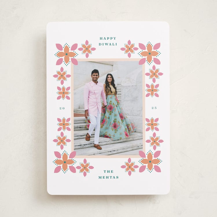 "diwali designs" - Diwali Cards in Carnation by Kanika Mathur - Front