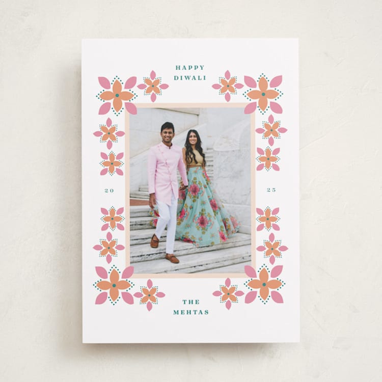 "diwali designs" - Diwali Cards in Carnation by Kanika Mathur - Front