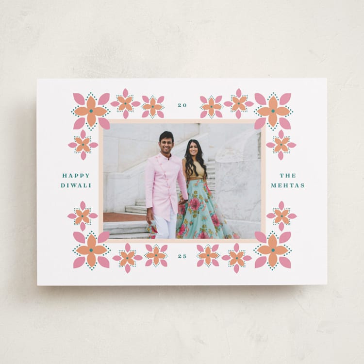 "diwali designs" - Diwali Cards in Carnation by Kanika Mathur - Front