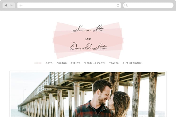 "Romantic Frame" - Wedding Website in Soft Petal by SimpleTe Design - Desktop Design