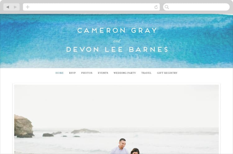 "Tide Pools" - Wedding Website in Sea by Krissy Bengtson - Desktop Design