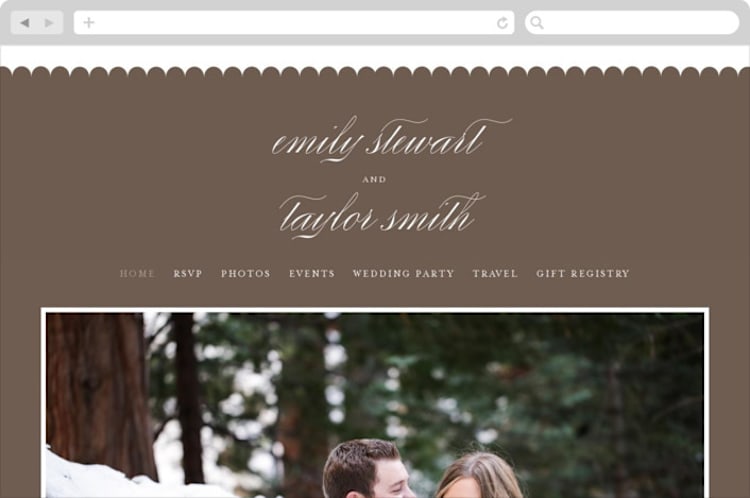 "Sweet scallop" - Wedding Website in Taupe by Annie Clark - Desktop Design