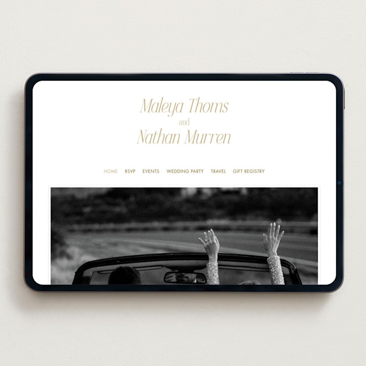 "Magazine" - Wedding Website in Lace by Kaydi Bishop - Desktop Design