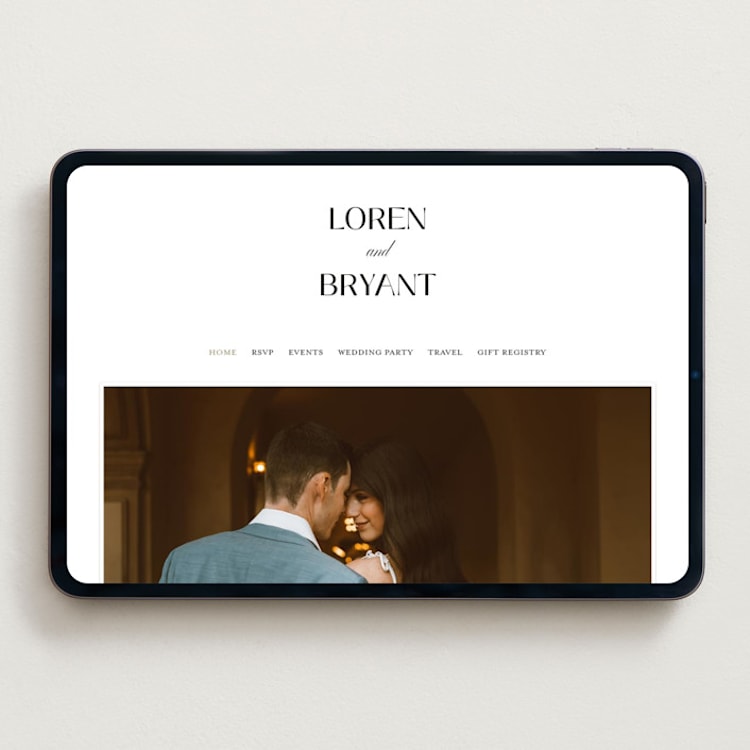 "Loren" - Wedding Website in Cotton by Christie Garcia - Desktop Design