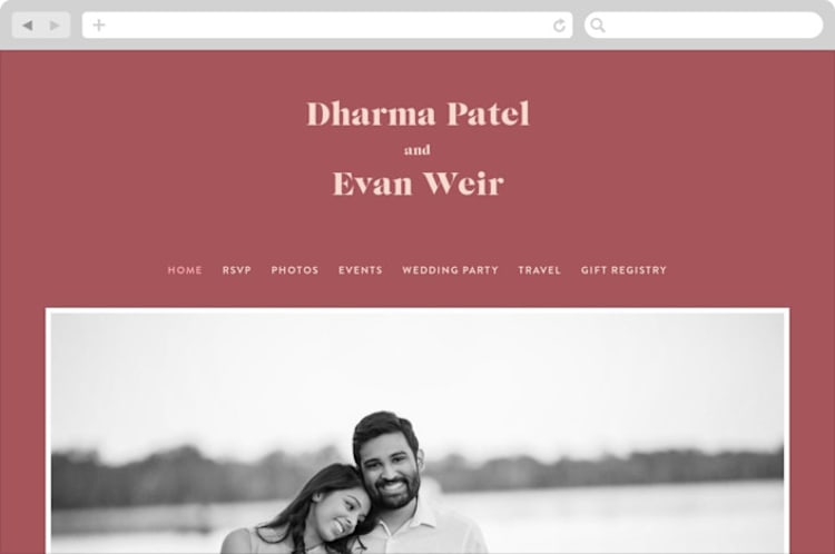 "Headline" - Wedding Website in Rust by Melissa Egan of Pistols - Desktop Design