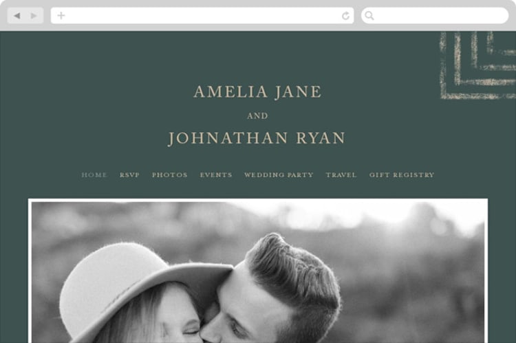"Simply Modern" - Wedding Website in Jade by Something Noir - Desktop Design