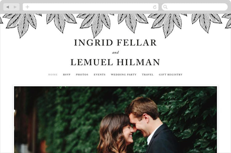"vivid leaves" - Wedding Website in Ink by Ramoncita - Desktop Design