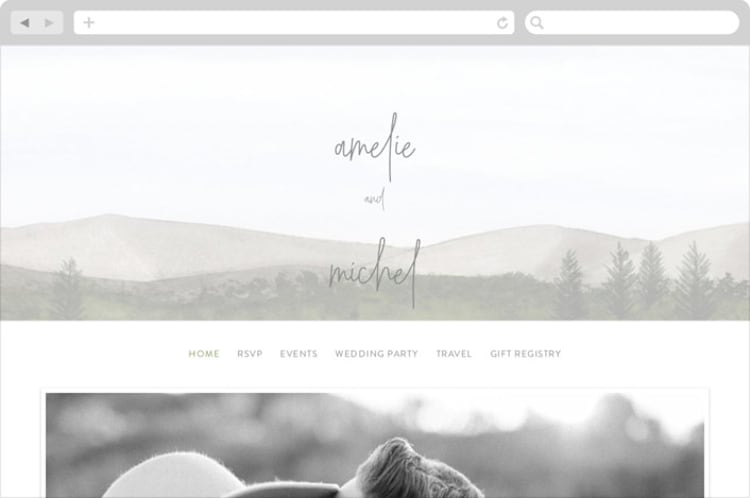 "muted mountains" - Wedding Website in Splendid Day by Deborah Chou - Desktop Design
