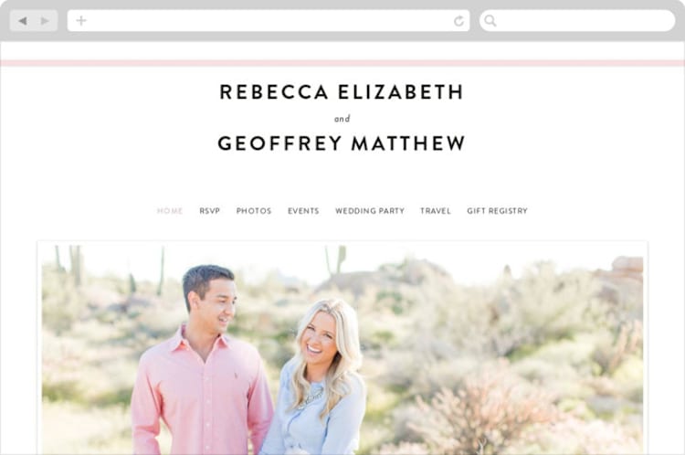 "AND" - Wedding Website in Carnation by Kim Dietrich Elam - Desktop Design