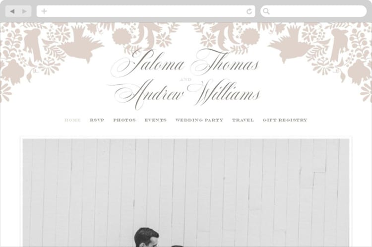 "Hacienda" - Wedding Website in Stone by Lagniappe Paper - Desktop Design