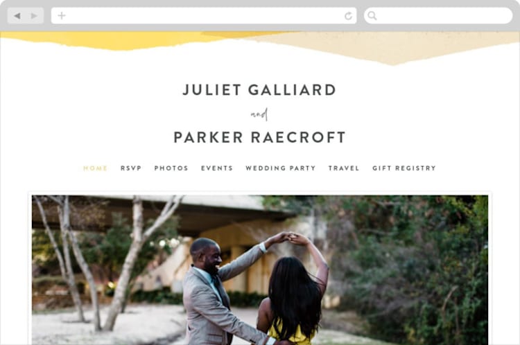 "Collage" - Wedding Website in Golden Rod by Ann Gardner - Desktop Design