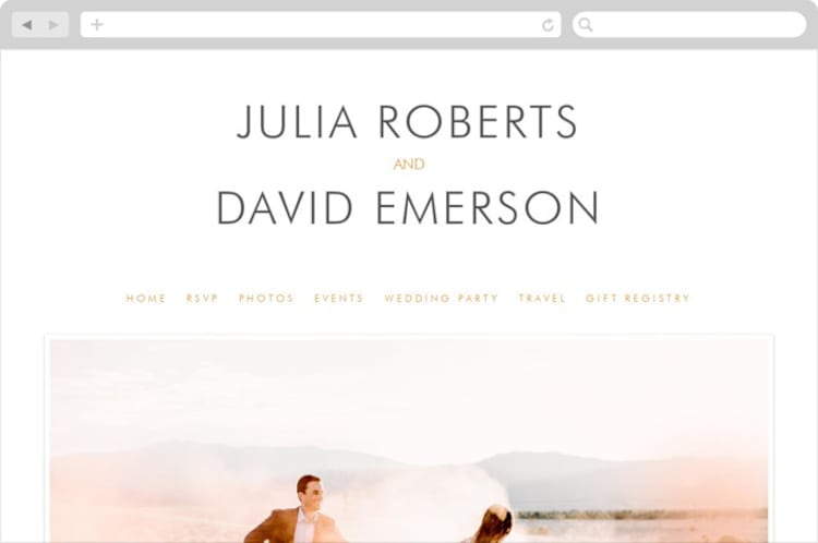 "Minimalist Display" - Wedding Website in Orange by Nam Bourassa - Desktop Design