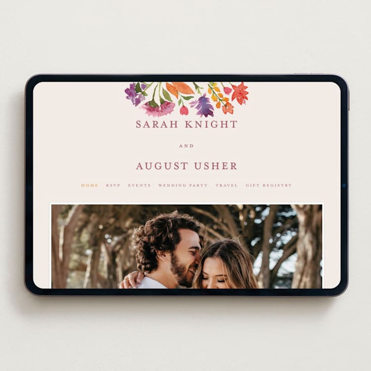 "Crest Fall" - Wedding Website in Autumn by Pink House Press - Desktop Design