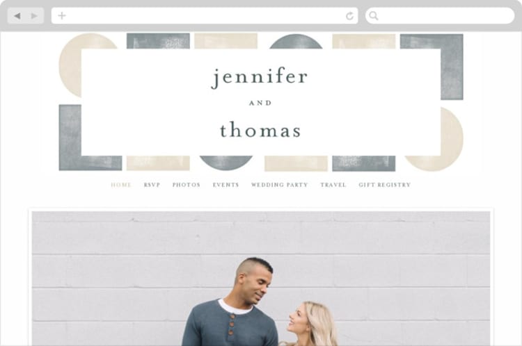 "Abstract Shapes" - Wedding Website in Vineyard by Paden Gillette - Desktop Design