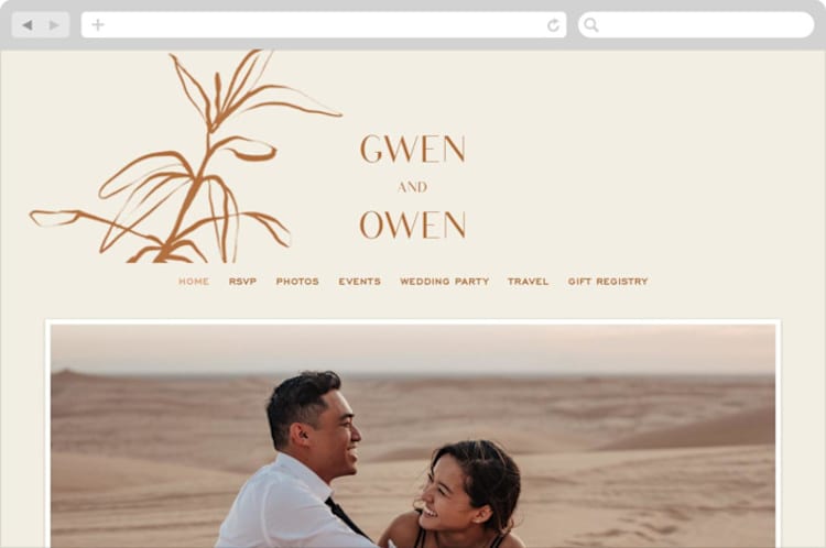 "Ovalon" - Wedding Website in Terracotta by Pati Cascino - Desktop Design