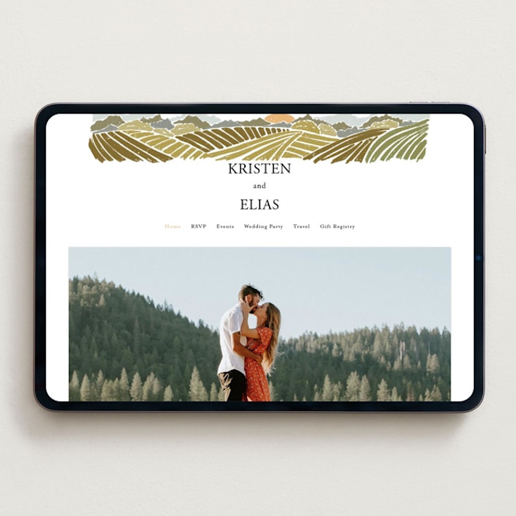 "Valley of the Moon" - Wedding Website in Sage by Shiny Penny Studio - Desktop Design