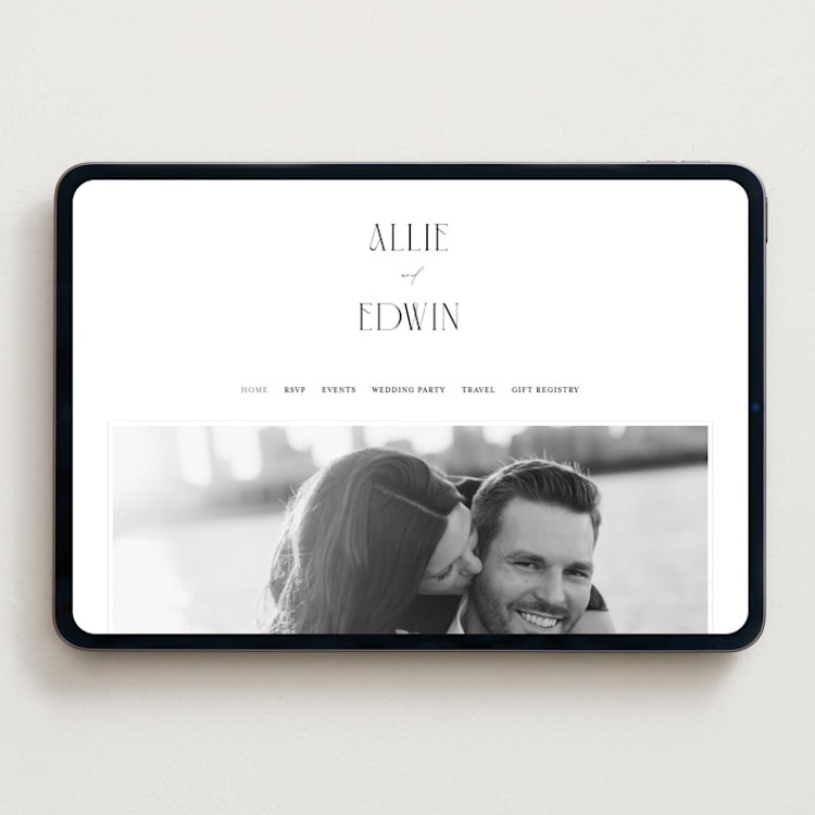 "Everly" - Wedding Website in Pearl by Christie Garcia - Desktop Design