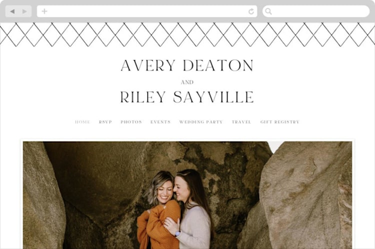 "Composure" - Wedding Website in Tuxedo by Jackie Mangiolino - Desktop Design