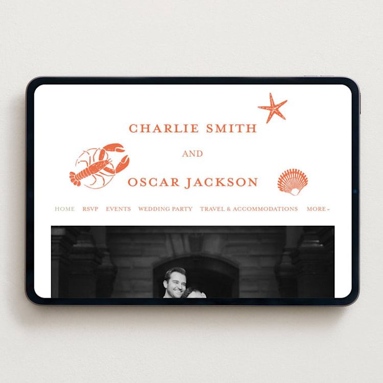"lobster" - Wedding Website in Spritz by Pippa Shaw - Desktop Design