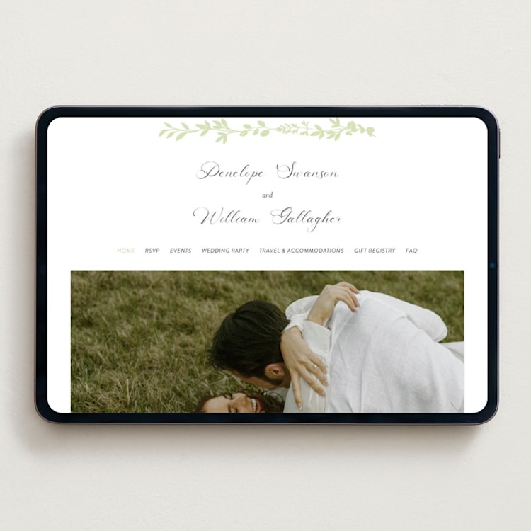 "flower garden" - Wedding Website in Tea Green by Susan Moyal - Desktop Design