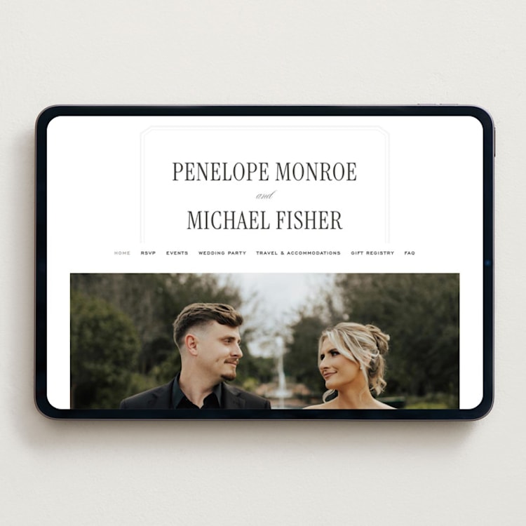 "Outlined" - Wedding Website in Cloud by Leah Bisch - Desktop Design