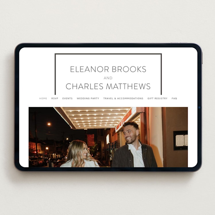 "Kismet" - Wedding Website in Soft Black by Alston Foster - Desktop Design