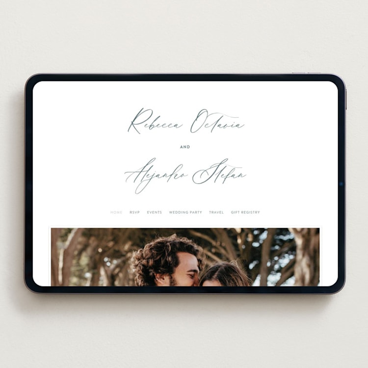 "Tidal Wave" - Wedding Website in Aqua by Hooray Creative - Desktop Design