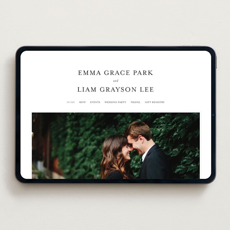 "A Thousand Years" - Wedding Website in Classic White by Design Lotus - Desktop Design