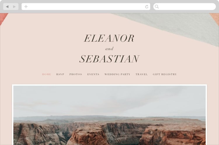 "Eleanor" - Wedding Website in Rose by Creative Parasol - Desktop Design