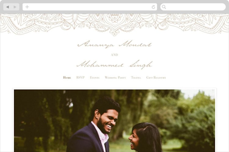 "Extravagant" - Wedding Website in Natural by Jessie Steury - Desktop Design