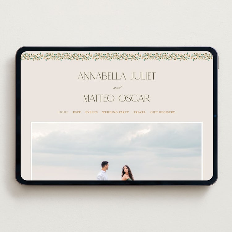 "Juliet" - Wedding Website in Autumn by Ashlee Townsend - Desktop Design