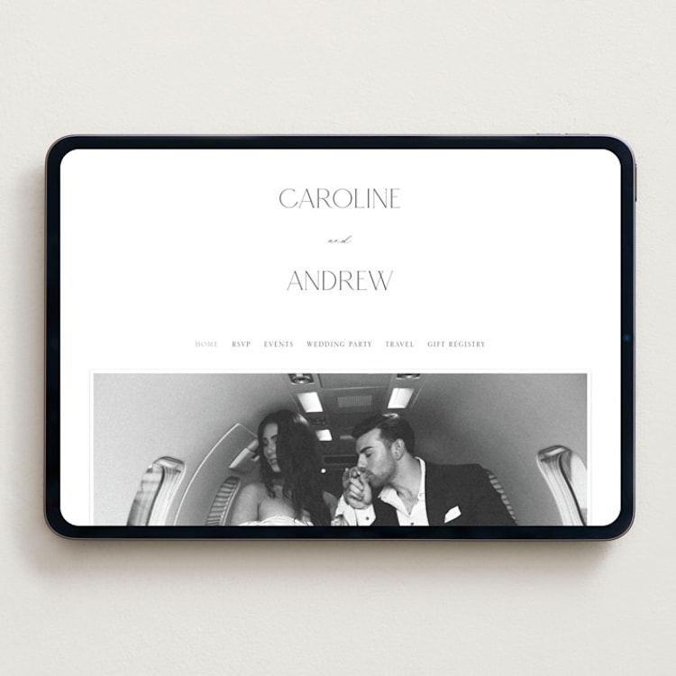 "Contemporary" - Wedding Website in Cotton by Vanessa Doyle - Desktop Design